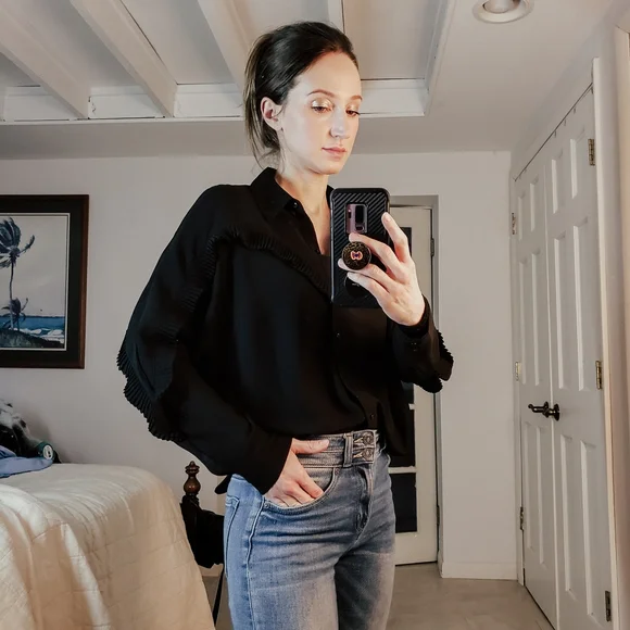 Express Western Ruffle Blouse XS - Picture 2 of 7